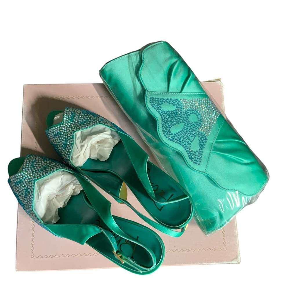 PALMERI TEAL SHOE & BAG SET